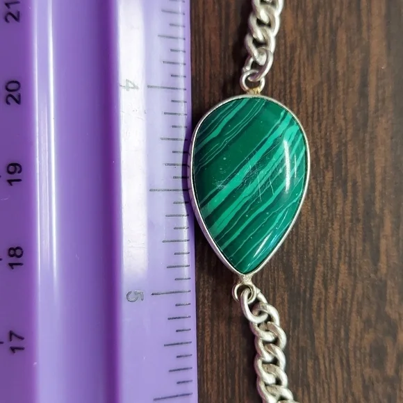 MALACHITE Sterling Silver Bracelet - Picture 2 of 5